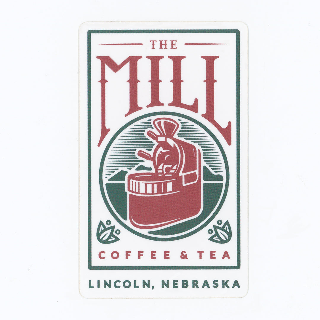 Mill Red and Green Logo Sticker – Mill Coffee & Tea
