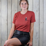 Short Sleeve Shirt - Espresso Arrow in Brick Red